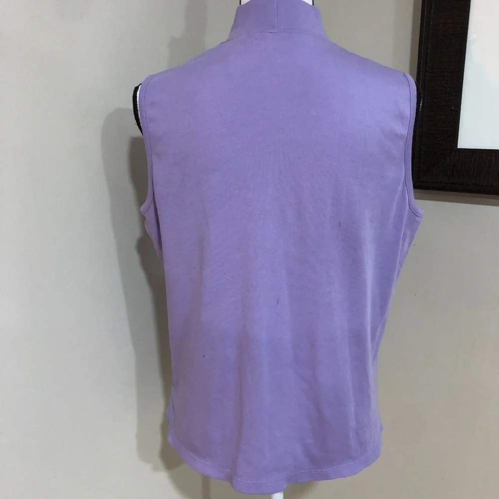 *APPLESEED'S* Petite Purple Sleeveless Turtle Neck Size LP